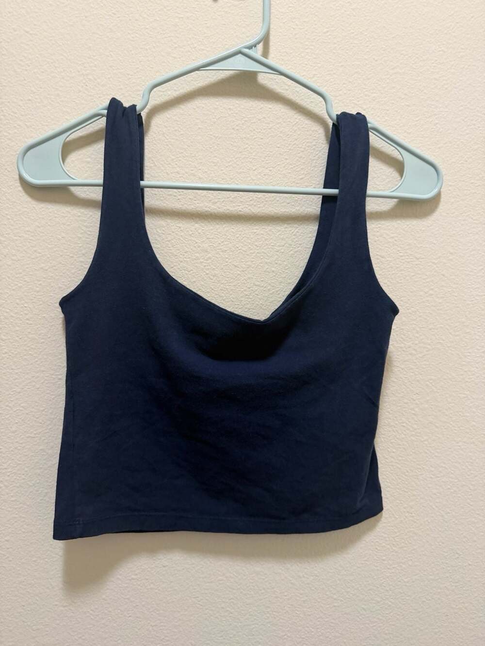 Brandy Melville Dark Navy Blue Scoop Neck Crop Tank Top